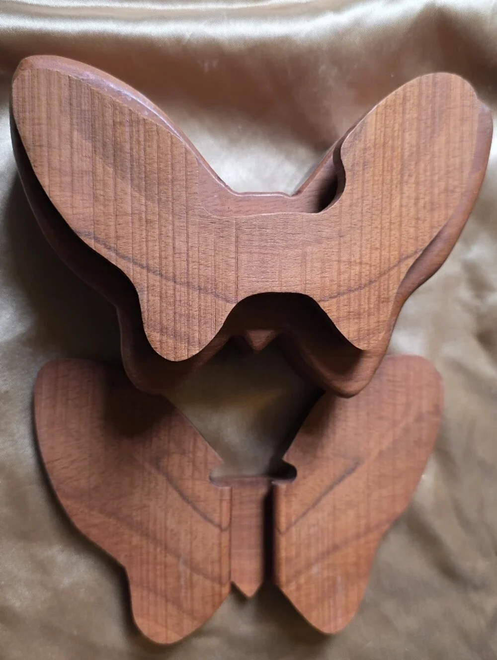 Handmade Wooden Butterfly Puzzle Box - Brown with Mahogany And Rosewood Accents